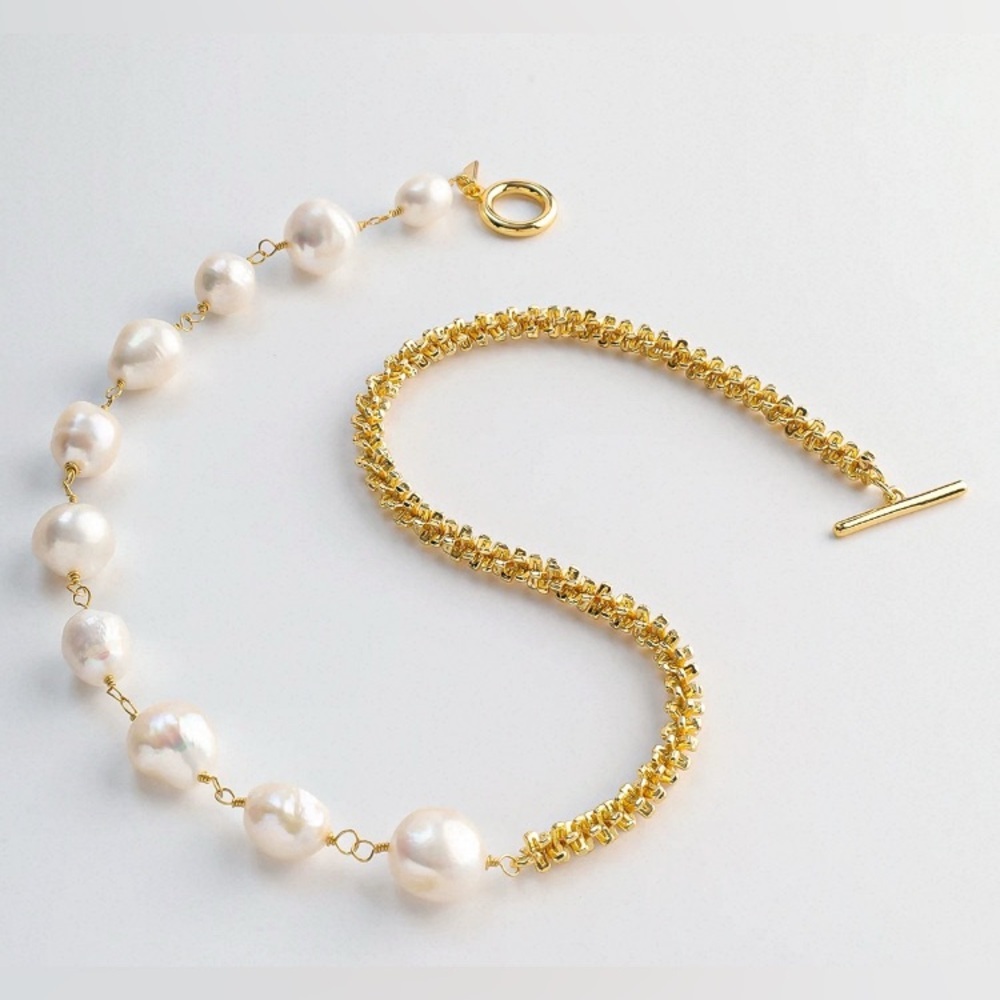 New COS Freshwater Pearl Chain Necklace - Picture 2 of 9